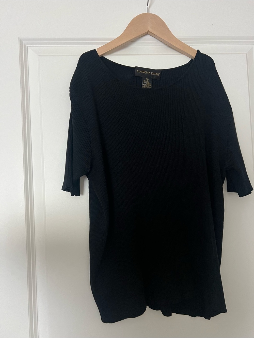 Classiques Entier Black Ribbed Short-Sleeve Knit Top